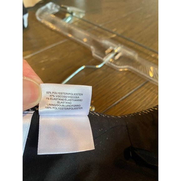 Anne Klein Asymmetrical Tweed Fringed Skirt Black Size 8 - Picture 8 of 8